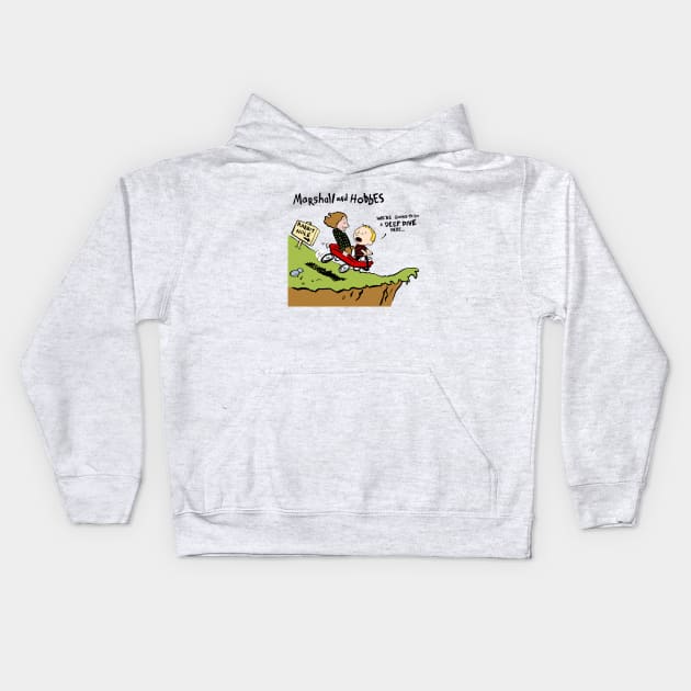 Marshall and Hobbes Kids Hoodie by BeckyandShoulderAngel